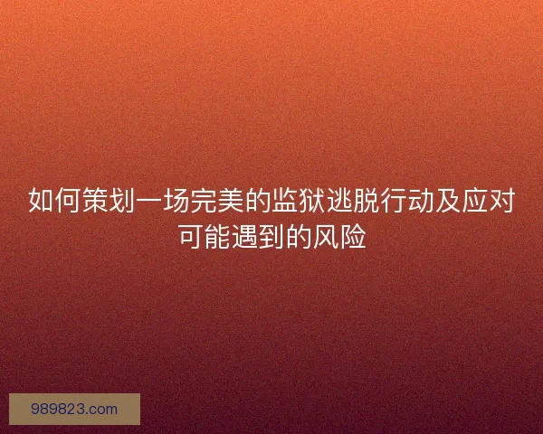 如何策划一场完美的监狱逃脱行动及应对可能遇到的风险